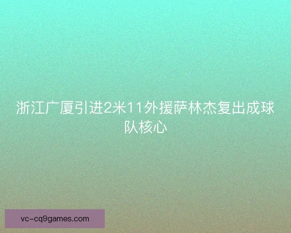 浙江广厦引进2米11外援萨林杰复出成球队核心 浙江广厦引进2米11外援萨林杰复出成球队核心